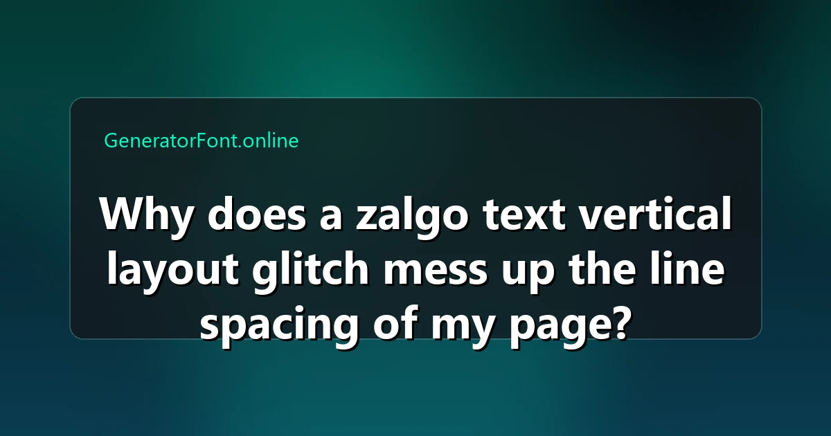 Why does a zalgo text vertical layout glitch mess up the line spacing of my page?